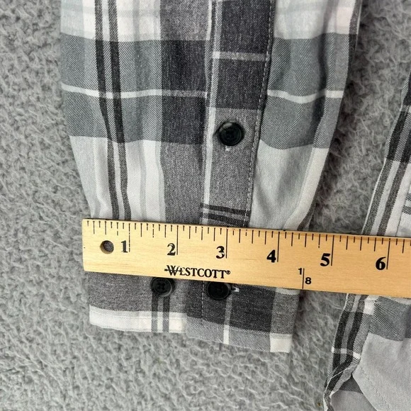 DULUTH ALASKAN HARDGEAR Shirt Women XL Windowpane Plaid Button Up Long Sleeve - Picture 12 of 16